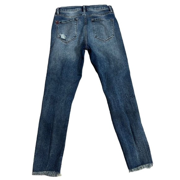 Urban Outfitters BDG Jeans Womens 2 Crop Twig High Rise Blue Distressed Raw Hem - Picture 2 of 14